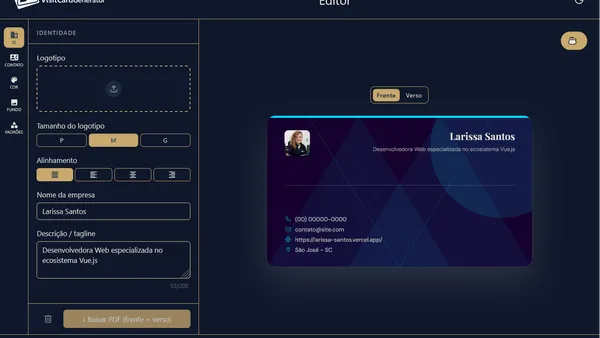 VisitCardGenerator: como construí um gerador de cartões de visita em PDF do zero com Nuxt 3