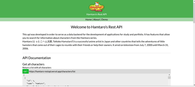 Hamtaro's Rest API