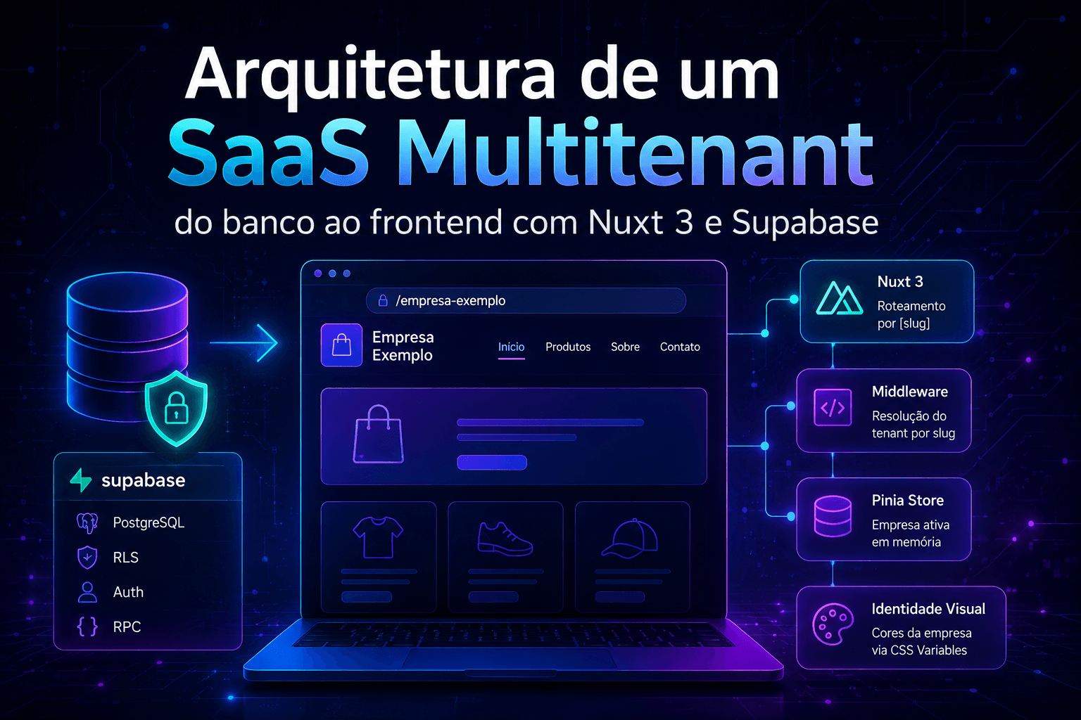 Como estruturei a arquitetura inicial de um SaaS multitenant com Nuxt 3 e Supabase